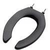 Buy ✨ PROFLO® Elongated Open Front Commercial Toilet Seat without Cover in Black (with Self-Sustaining Hinge) ⭐