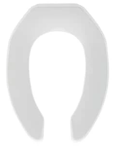 Promo ⌛ PROFLO® Elongated Open Front Commercial Toilet Seat without Cover in White (with Self-Sustaining Hinge) 🌟 1 Promo ⌛ PROFLO® Elongated Open Front Commercial Toilet Seat without Cover in White (with Self-Sustaining Hinge) 🌟