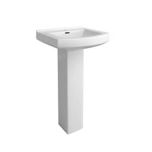 Flash Sale ⭐ PROFLO® Otter Creek 20 x 19 in. Rectangular Vitreous China Pedestal Bathroom Sink, Single Hole in White ❤️ 2 Flash Sale ⭐ PROFLO® Otter Creek 20 x 19 in. Rectangular Vitreous China Pedestal Bathroom Sink, Single Hole in White ❤️ - Image 2