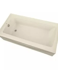 Best Sale ⌛ PROFLO® Hillsboro 60 x 30 in. 3-Wall Alcove Bathtub with Right-Hand Drain in Biscuit 👍