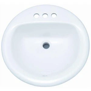 New 👍 PROFLO® Rockaway 19 in. Circular Vitreous China Drop-in Bathroom Sink, 4 in. Centerset in Biscuit ⭐ 1 New 👍 PROFLO® Rockaway 19 in. Circular Vitreous China Drop-in Bathroom Sink, 4 in. Centerset in Biscuit ⭐