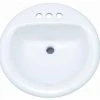Coupon ❤️ PROFLO® Rockaway 19 in. Circular Vitreous China Drop-in Bathroom Sink, 4 in. Centerset in White 🧨