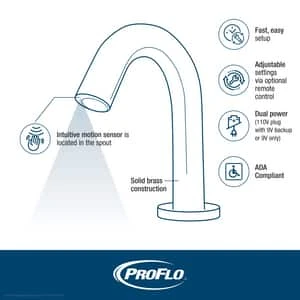 Coupon 🎁 PROFLO® Kerna 0.5 gpm Single Hole Deck Mount Sensor Bathroom Sink Faucet in Polished Chrome 😍 2 Coupon 🎁 PROFLO® Kerna 0.5 gpm Single Hole Deck Mount Sensor Bathroom Sink Faucet in Polished Chrome 😍 - Image 2
