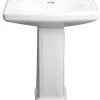 Deals 😀 PROFLO® Alder Creek 25-3/5 x 19-/78 in. Rectangular Vitreous China Pedestal Bathroom Sink, 4 in. Centerset in White 🌟