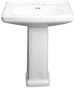 Deals 😀 PROFLO® Alder Creek 25-3/5 x 19-/78 in. Rectangular Vitreous China Pedestal Bathroom Sink, 4 in. Centerset in White 🌟