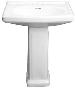 Deals 😀 PROFLO® Alder Creek 25-3/5 x 19-/78 in. Rectangular Vitreous China Pedestal Bathroom Sink, 4 in. Centerset in White 🌟 1 Deals 😀 PROFLO® Alder Creek 25-3/5 x 19-/78 in. Rectangular Vitreous China Pedestal Bathroom Sink, 4 in. Centerset in White 🌟