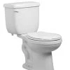 Discount ⌛ PROFLO® Jerritt Series 1.6 gpf Round Front Two Piece Toilet in White with 14 in. Rough-In ✔️