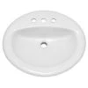 Discount 🔔 PROFLO® Rockaway 17 x 20-1/2 in. Oval Vitreous China Drop-in Bathroom Sink, 8 in. Centerset in White 🌟