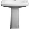Best Pirce 😀 PROFLO® Alder Creek 25-3/5 x 19-/78 in. Rectangular Vitreous China Pedestal Bathroom Sink, 8 in. Centerset in White ⌛