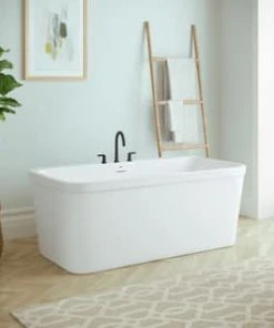 Wholesale ✨ PROFLO® Borealis 59 x 33 in. Freestanding Bathtub with Center Drain in White ⌛ -Cheap Proflo Shop Query 293