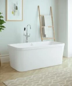 Wholesale ✨ PROFLO® Borealis 59 x 33 in. Freestanding Bathtub with Center Drain in White ⌛ -Cheap Proflo Shop Query 295