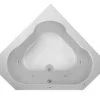 Outlet ❤️ PROFLO® Grass Valley 60 x 60 in. Whirlpool Corner Bathtub with Left Drain in Biscuit 🛒