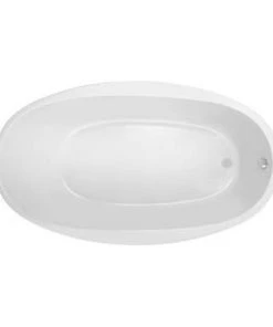 New 👏 PROFLO® Lansford 70 x 40 in. Soaker Drop-In Bathtub with End Drain in White 🧨