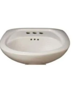 Best Sale ⌛ PROFLO® Lisbon Valley 24 x 20 in. Oval Vitreous China Pedestal Bathroom Sink, 8 in. Centerset in White 🌟