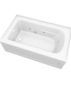 Hot Sale ❤️ PROFLO® Hillsboro 60 x 36 in. Whirlpool Alcove Bathtub with Left Drain in White ⌛