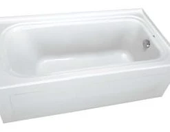 Flash Sale 🎉 PROFLO® Plus Series 60 x 42 in. Soaker Alcove Bathtub with Left Drain and Integral Skirt in White ✔️