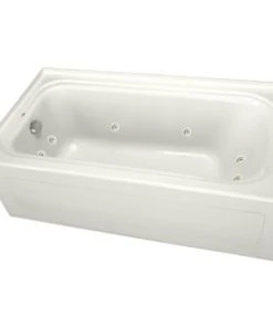 Cheap 😉 PROFLO® Plus 66 x 36 in. Acrylic Left Hand Rectangle Whirlpool Bathtub with Skirt in Biscuit ⌛