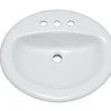 Hot Sale 🎁 PROFLO® Rockaway 19 in. Circular Vitreous China Drop-in Bathroom Sink, 8 in. Centerset in White ⭐
