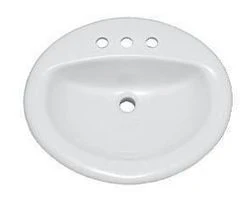 Hot Sale 🎁 PROFLO® Rockaway 19 in. Circular Vitreous China Drop-in Bathroom Sink, 8 in. Centerset in White ⭐