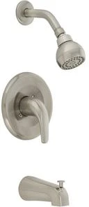 Best Sale 👍 PROFLO® Single Handle Tub & Shower Faucet Trim in Brushed Nickel Includes Single Function Showerhead with Easy Clean Nozzles and Slip-fit Spout with Diverter ✨