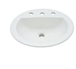 Flash Sale ✔️ PROFLO® Rockaway 19 x 16 in. Oval Vitreous China Drop-in Bathroom Sink, 8 in. Centerset in White 😍