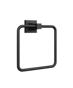 New ⌛ PROFLO® Kelper Rectangular Closed Towel Ring in Matte Black 🔔