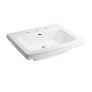 Wholesale ✨ PROFLO® Holyoke 24-1/2 x 20-1/2 in. Rectangular Fireclay Pedestal Bathroom Sink, 8 in. Centerset in White 🎉 1 Wholesale ✨ PROFLO® Holyoke 24-1/2 x 20-1/2 in. Rectangular Fireclay Pedestal Bathroom Sink, 8 in. Centerset in White 🎉